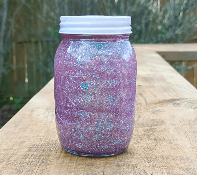 Beautiful Sensory Jar with Glitter Glue