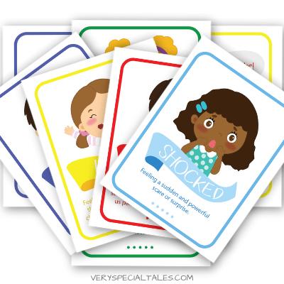 A Set of Emotions Flashcards also known as Feelings Flashcards