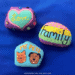 Painted Gratitude Stones showing pets love and family