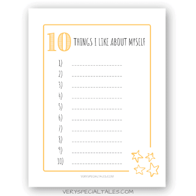 10 Things I like about myself worksheet