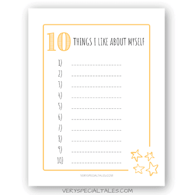 "Things I like about myself” Worksheets (Self-Esteem Worksheets for