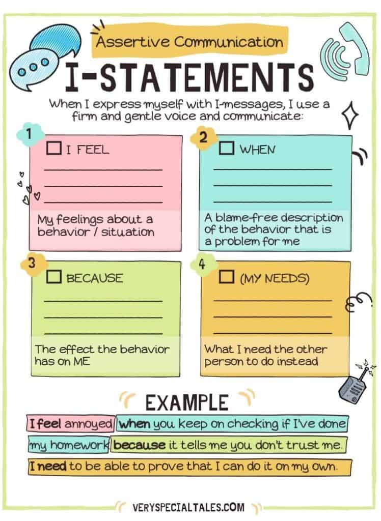 I Statements: Examples Fun Worksheets (Free PDF Download) Very