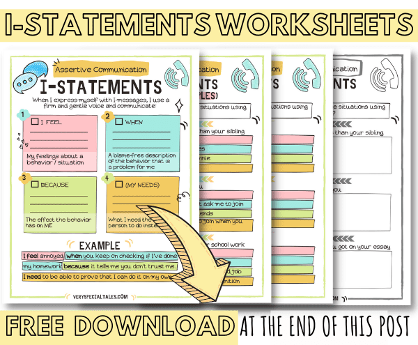 I STATEMENTS WORKSHEETS _ I MESSAGES EXAMPLES