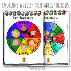 Two wheels of emotions worksheets for kids