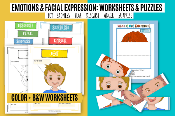 Emotions & Facial Expressions worksheets and puzzles