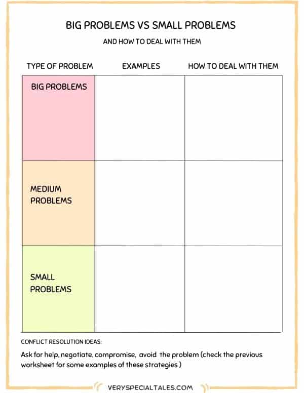 Big Problems vs Small Problems in Conflict Resolution_Worksheet