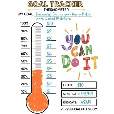 Free Printable Goal Tracker Thermometer For Kids PDF Very Special Tales   Example Of A Goals Thermometer For Kids 