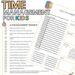An example of time management tools for kids, time management checklist and an example of a daily planner