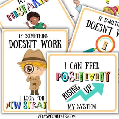 Examples of kids growth mindset flashcards