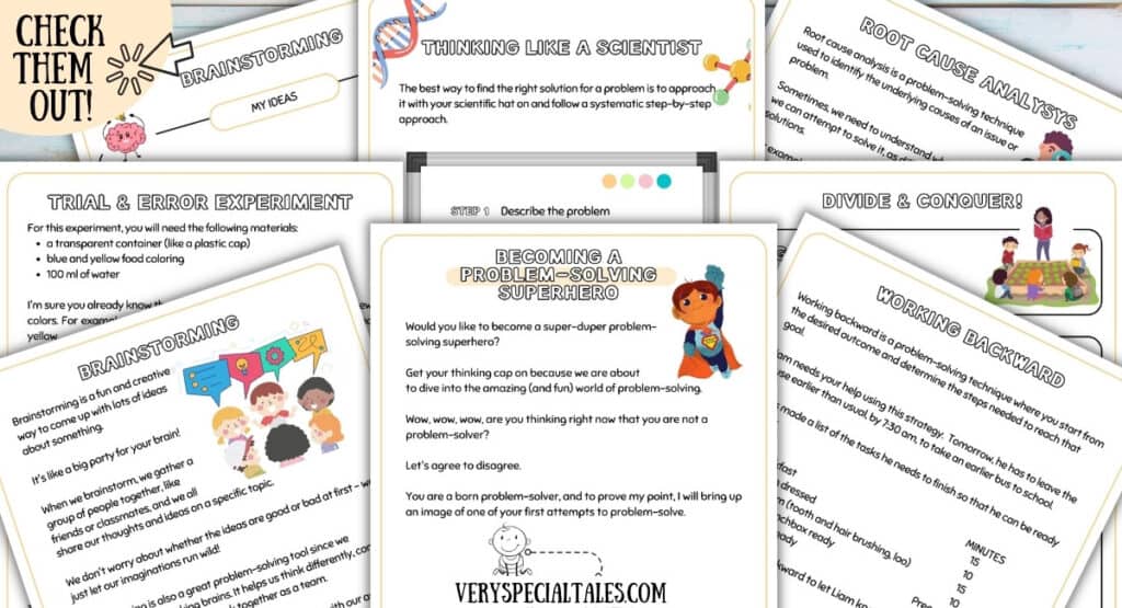 Examples of worksheet for kids on problem-solving strategies 