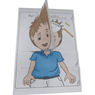 A set of pages to create a flip page activity about emotions