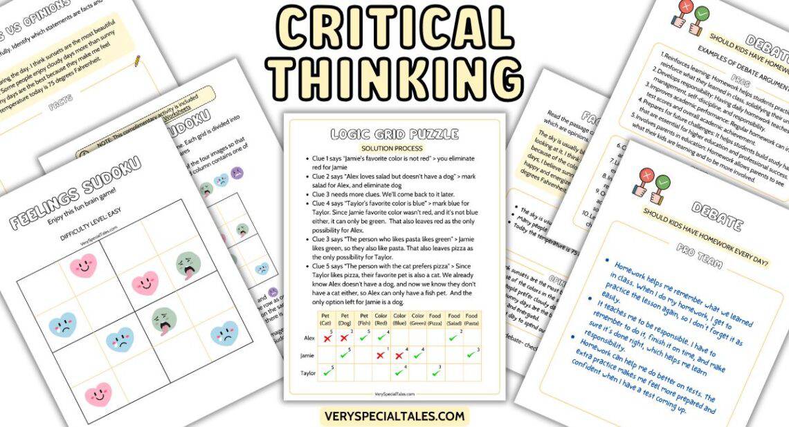 Critical Thinking Games and Activities Worksheets for Kids