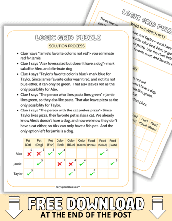 Example of a logic grid puzzle