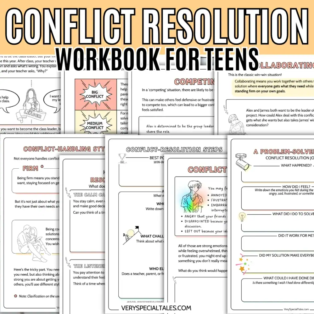 Examples of conflict resolution worksheets for teens